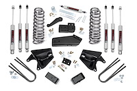465B33 Suspension Lift Kit w/Shocks; 4 in. Lift; Quad Front Shocks; Rear Blocks;