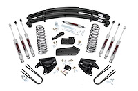 520B33 Suspension Lift Kit w/Shocks; 4 in. Lift; Quad Front Shocks; Rear Leaf Springs;