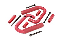 6501RED Jeep Front Solid Steel Grab Handles (07-18 Wrangler JK, Red)