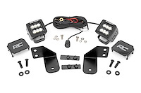 93145 LED Light, RR Cage Mount, 2" Black Flood Pair, Polaris Ranger (13-21)