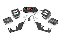 94007 LED Light Kit, Rear Mount, 2 in. Black Pair, Flood, Kawasaki Teryx 800/Teryx4 800