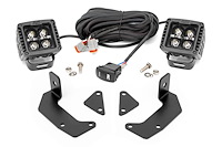 96104 LED Light Kit, Cage Mount, 2 in. Black Pair, White DRL, CFMOTO UFORCE 1000