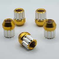 LN-01AGM Billet Aluminum Lug Nut Set, 12-Point, 7/16 in.-20 Thread, Conical Seat - 60-Degree [Gold Machined]