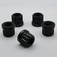 LN-21B Billet Aluminum Lug Nut Set, 12-Point, 5/8 in.-18, Flange/Flat Seat [Black]