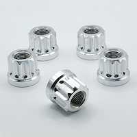 LN-21P Billet Aluminum Lug Nut Set, 12-Point, 5/8 in.-18, Flange/Flat Seat [Polished]