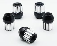 LN-31ABM Billet Aluminum Lug Nut Set, 12-Point, 12 mm x 1.5 Thread, Conical Seat - 60-Degree [Black Machined]