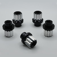 LN-414SBM Billet Aluminum Lug Nut Set, 12-Point, 14 mm x 1.5, Shank Seat [Black Machined]