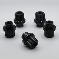 LN-417SB Billet Aluminum Lug Nut Set, 12-Point, 14 mm x 1.5, Shank Seat [Black]