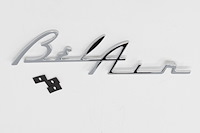 SB-51C "Bel Air" Clock Housing Script, 1955-1956 Chevy, Chrome