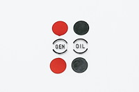 SB-68L Dash Indicator Lenses, 1957 Chevy, Gen; Oil; Color Inserts