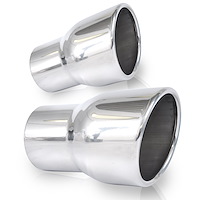 765300-1 Exhaust Tail Pipe Tip, Universal, Slash Cut Rolled Edge Tips 5-1/4" Length 3" Inlet