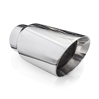 799300 Exhaust Tail Pipe Tip, Universal, Double Wall Slash Cut Tip 4" Body 8" Length 3" Inlet