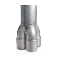 4-Way Short Merge Collector [2-1/4 in. Primaries x 3-1/2 in. OD Outlet, 304 Stainless]