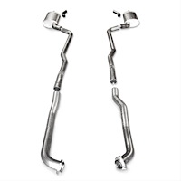 V6813100S Exhaust System Kit, 1968-1972 Chevy Corvette 5.3L & 5.7L, SBC Catback Dual Long Chambered Mufflers Factory Connect