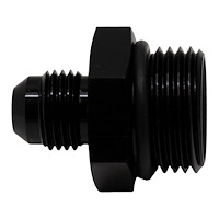 6020407B 10AN ORB Male to 6AN Male Flare Adapter (Incl O-Ring) Anodized Matte Black