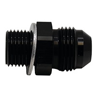 6020619B 8AN Male Flare to M16 X 1.5 Male Metric Adapter (Incl Crush Washer) Anodized Matte Black