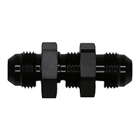 6020709B 8AN Male Flare to 8AN Male Flare Bulkhead Adapter (Incl Nut) Anodized Matte Black