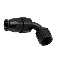 6020856B 8AN Female Swivel 90-Degree Hose End PTFE (Incl 1 Olive Insert) Anodized Matte Black