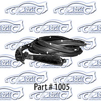 Door Weatherstrip - Front, W/ Clips and Molded Ends 56-57 Chevrolet 210 Belair, Pontiac, 4 Door Hardtop