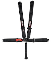 Latch & Link System 5-Point Individual Harness 55" Lap Belt Pull-Down Lap Belt Adjusters Black Hardware