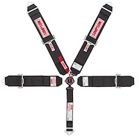 Lever Camlock 5-Point Individual Harness 55" Lap Belt Black Hardware