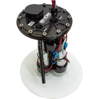 Multi-Pump Billet Fuel Hat for Universal 10 Gallon Fuel Cells [3-Pump Max Flow, 8.72 in. Tank Depth, Black Anodized]