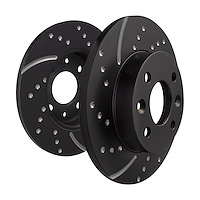 GD7814 Rear 3GD Series Sport Solid 1-Piece Dimpled And Slotted Brake Rotors Fits Select Jeep Wrangler JL, JLU [Set of 2]