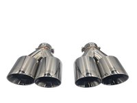 TY-AW4-57 Twin 4 in. Round Angle Cut Exhaust Tip [304 Stainless Steel]