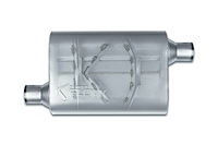 Street-Series Street Flow Muffler, 2-Chamber Inlet/Outlet: 2 in., Offset In/Offset Out [Satin Finish]