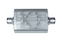 Street-Series Street Flow Muffler, 2-Chamber Inlet/Outlet: 2.250 in., Center In/Center Out [Satin Finish]