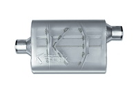 Street-Series Street Flow Muffler, 2-Chamber Inlet/Outlet: 2.250 in., Center In/Offset Out [Satin Finish]