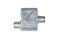 Street-Series Street Flow Muffler, 1-Chamber Inlet/Outlet: 2.500 in., Offset In/Center Out [Satin Finish]