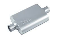Street-Series Street Flow Muffler, 2-Chamber Inlet/Outlet: 2.500 in. Center In/Center Out [Satin Finish]