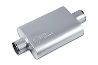 Street-Series Street Flow Muffler, 2-Chamber, Inlet/Outlet: 3 in., Center In/Center Out [Satin Finish]