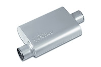 Street-Series Street Flow Muffler, 2-Chamber, Inlet/Outlet: 3 in., Offset In/Center Out [Satin Finish]