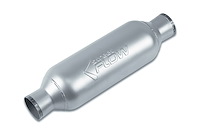 Street-Series Street Flow Muffler, Round, Inlet/Outlet: 2.500 in., Center In/Center Out [Satin Finish]