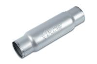 Street-Series Street Flow Muffler, Round, Inlet/Outlet: 4 in., Center In/Center Out [Satin Finish]