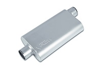 Street-Series Street Flow Muffler, 3-Chamber, Inlet/Outlet: 3 in., Center In/Offset Out [Satin Finish]