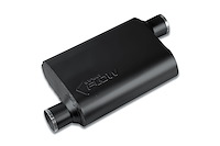 Street-Series Street Flow Muffler, 2-Chamber, Inlet/Outlet: 2.500 in./2.500 in., Offset In/Offset Out [Black Powder-Coat Finish]