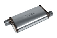 Street-Series Street Max Muffler, Straight-Through, Inlet/Outlet: 2.250 in., Offset In/Offset Out [Natural Finish]