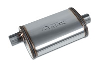 Street-Series Street Max Muffler, Straight-Through, Inlet/Outlet: 2.250 in., Offset In/Center Out [Natural Finish]