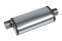 Street-Series Street Max Muffler, Straight-Through, Inlet/Outlet: 3 in., Offset In/Center Out [Natural Finish]
