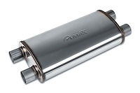 Street-Series Street Max Muffler, Straight-Through, Inlet/Outlet: 2.500 in., Dual In/Dual Out [Natural Finish]