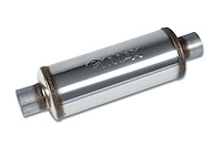 Street-Series Street Max Muffler, Straight-Through, Inlet/Outlet: 2.500 in., Center In/Center Out [Natural Finish]