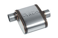 Street-Series Street Max Muffler, Straight-Through, Inlet/Outlet: 2.250 in., Offset In/Center Out [Natural Finish]
