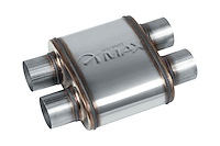 Street-Series Street Max Muffler, Straight-Through, Inlet/Outlet: 2.500 in., Dual In/Dual Out [Natural Finish]