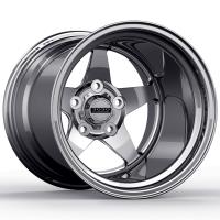 Launch Non-Beadlock Wheel, Size: 15x15", Bolt Pattern: 5x5", Backspace: 5" [Polished]