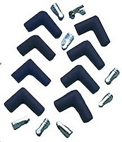 Spark Plug Boot & Terminal Kit 90 Degree, Silicone, Black