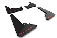 MF101URBLKRD Mud Flap Kit for 2021-22 Tesla Model S & S Plaid - Red Logo