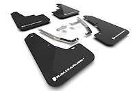 MF106URBLKWH Mud Flap Kit Fits Select Subaru Crosstrek Lift/AT - White Logo